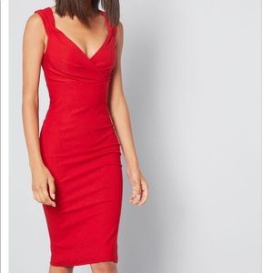 ModCloth Lady Love Song Red Wiggle Dress